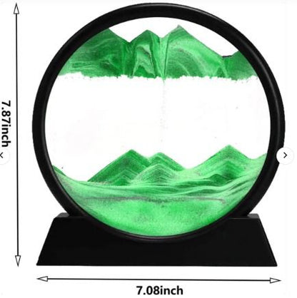 3D Moving Sand Mountain Lamp With Stand - Sandscape Painting - Moving Sand Art - Showpiece - Home Decoration