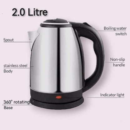Automatic Electric Kettle 2.0L – Stainless Steel Hot Water Boiler With Auto Shut-Off, LED Display