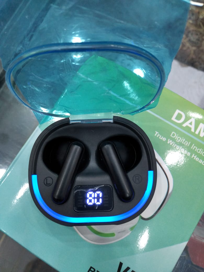 Damix Digital Indicator True Wireless Headset – High-Quality Sound, Comfortable Fit (Random Colors)